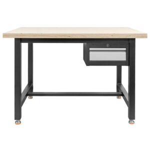 Stół warsztatowy Mega-M S-120 cm + szafka 1 szuflada system 01 grafit/front szary N