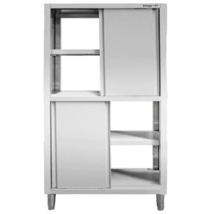 Szafa ze stali nierdzewnej przelotowa dzielona Mega-M S-100 cm G-50 cm H-180 cm N