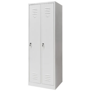 Szafka ubraniowa BHP Mega-M J-60 2 drzwiowa szara S-60 cm G-50 cm H-180 cm skręcana N