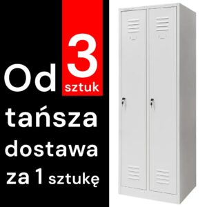 Szafka ubraniowa BHP Mega-M J-60 2 drzwiowa szara S-60 cm G-50 cm H-180 cm skręcana (wysyłka paletowa) N
