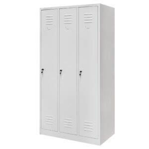 Szafka ubraniowa BHP Mega-M J-90 3 drzwiowa szara S-90 cm G-50 cm H-180 cm skręcana N