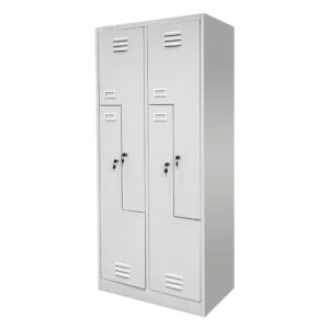 Szafka ubraniowa BHP Mega-M J-80/L 4 drzwiowa typ L szara S-80 cm G-50 cm H-180 cm skręcana N