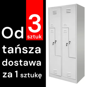 Szafka ubraniowa BHP Mega-M J-80/L 4 drzwiowa typ L szara S-80 cm G-50 cm H-180 cm skręcana (wysyłka paletowa) N