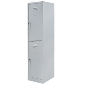 Szafka ubraniowa skrytkowa BHP Mega-M J-40/2 2 drzwiowa szara S-40 cm G-50 cm H-180 cm skręcana N