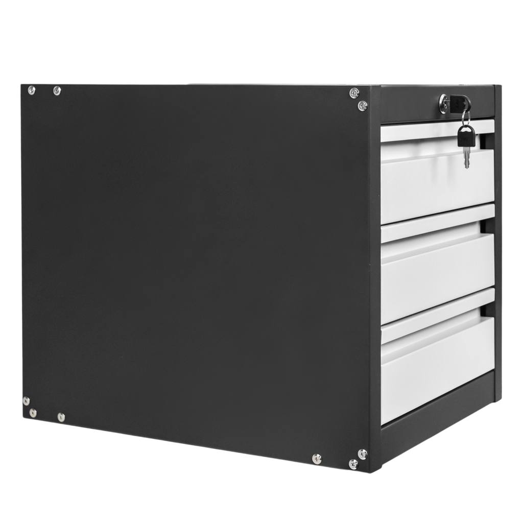 Szafka narzędziowa Mega-M do stołów warsztatowych 3 szuflady S-37 cm x G-48,6 cm x H-50 cm system 01 grafit/front szary N - obrazek 6