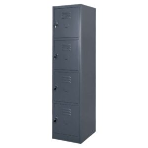 Szafka skrytkowa BHP Mega-M J-40/4 4 drzwiowa grafitowa S-40 cm G-50 cm H-180 cm skręcana N