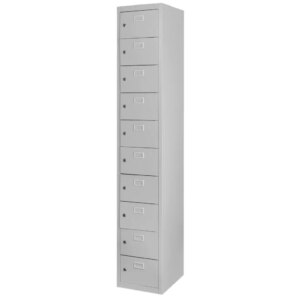 Szafka śniadaniowa BHP Mega-M J-33/10 10 skrytkowa szara S-32,5 cm G-30 cm H-180 cm skręcana N