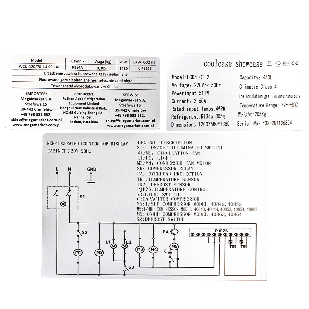 Witryna cukiernicza Mega-M WCU-120/70 1.4 SG.I.AP N - obrazek 16