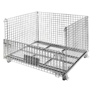 Pojemnik siatkowy Gitterbox S-120 cm G-100 cm H-89 cm oczko 5x5 cm wzmacniany z otwieranym bokiem ocynk N