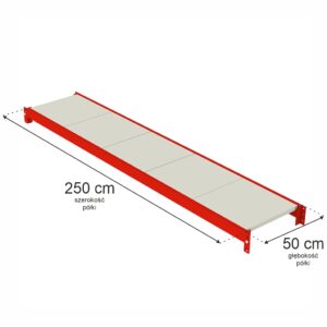 Półka do regału magazynowego Mega-M FORTIS L-250 cm G-50 cm N