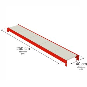 Półka do regału magazynowego Mega-M FORTIS L-250 cm G-40 cm N