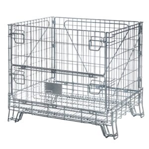 Pojemnik siatkowy Gitterbox S-114 cm G-84 cm H-98 cm oczko 5x11 cm składany z otwieranym bokiem ocynk N