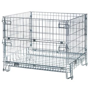 Pojemnik siatkowy Gitterbox S-125 cm G-104 cm H-98 cm oczko 5,5x11 cm składany z otwieranym bokiem ocynk N