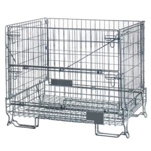 Pojemnik siatkowy Gitterbox S-120 cm G-90 cm H-102 cm oczko 5x12 cm składany z otwieranym bokiem ocynk N