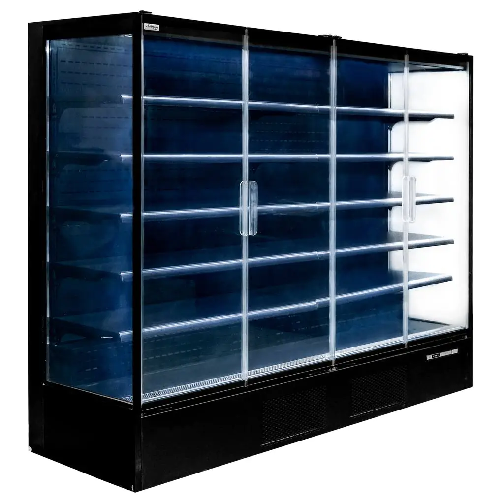 Regał chłodniczy Mega-M HUGO PLUS IC L-250 cm G-74 cm H-201 cm black drzwi transparentne N - obrazek 2