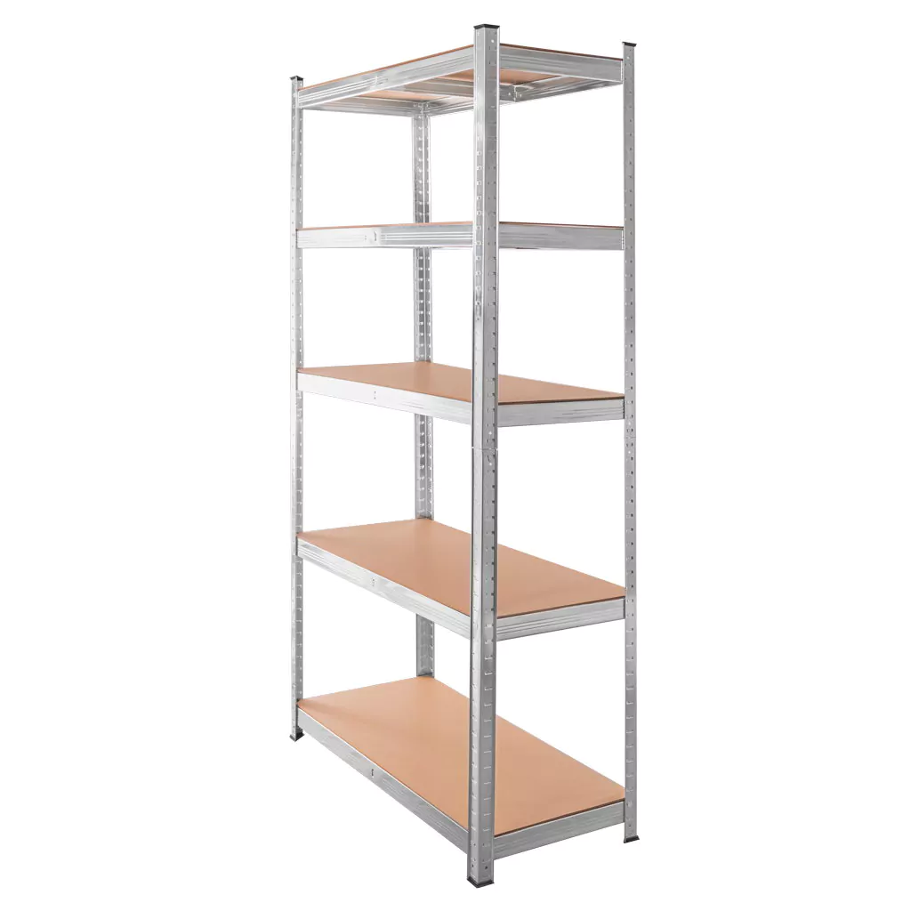 Regał magazynowy Mega-M Basic H-180 cm L-90 cm G-40 cm 5 półek z MDF 4 mm (175kg) ocynk N - obrazek 4