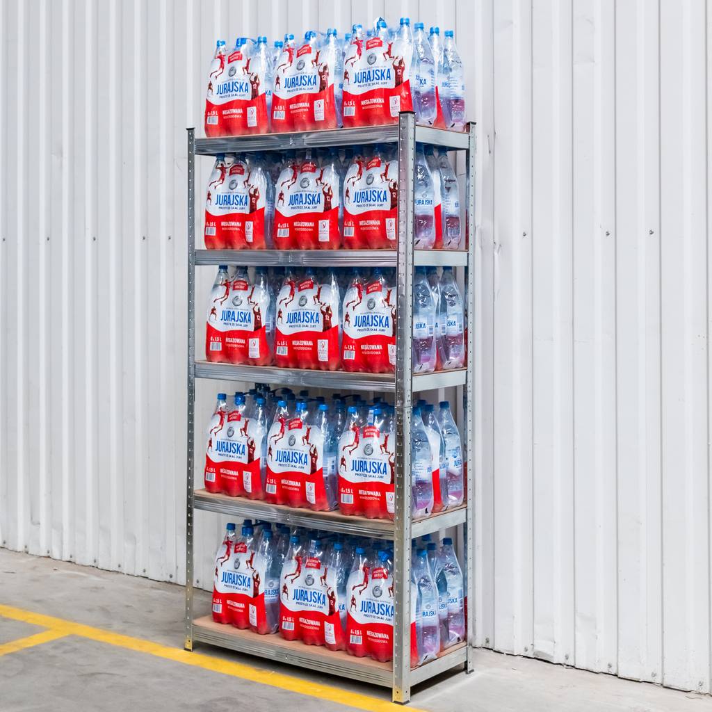 Regał magazynowy Mega-M Basic H-180 cm L-90 cm G-40 cm 5 półek z MDF 4 mm (175kg) ocynk N - obrazek 10