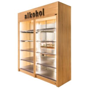 Regał na alkohol Mega-M H-248 cm L-207.5 cm G-72 cm dąb sonoma N