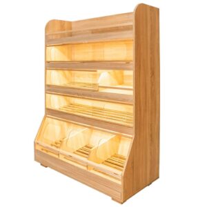 Regał na pieczywo Mega-M T H-180cm L-125cm G-60cm plexi oświetlenie LED dąb amerykański N