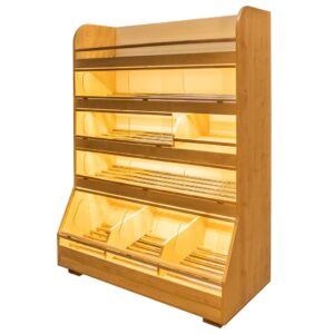 Regał na pieczywo Mega-M T H-180cm L-125cm G-60cm plexi oświetlenie LED klon N