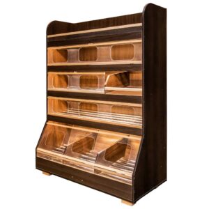 Regał na pieczywo Mega-M T H-180cm L-125cm G-60cm plexi oświetlenie LED venge magia N