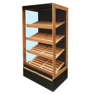 Regał na pieczywo Mega-M moduł otwarty H-205 cm L-106,5 cm G-70 cm dąb kraft / czarny N