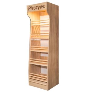 Regał na pieczywo Mega-M T H-200cm L-60cm G-50cm plexi oświetlenie LED dąb sonoma N