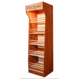 Regał na pieczywo Mega-M T H-200cm L-60cm G-50cm plexi oświetlenie LED grusza polna N