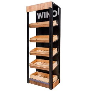 Regał na wino Mega-M H-205 cm L-86.5 cm G-58.5 cm dąb kraft N