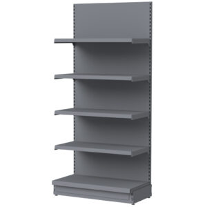 Regał sklepowy Mega-M Merkury przyścienny H-170 cm L-103 cm G-47/4x47 cm (GC-55 cm) grafit moduł bazowy N