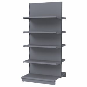 Regał sklepowy Mega-M Merkury dwustronny H-210 cm L-100 cm G-2x47/8x37 cm (GC-102 cm) grafit moduł dostawny N