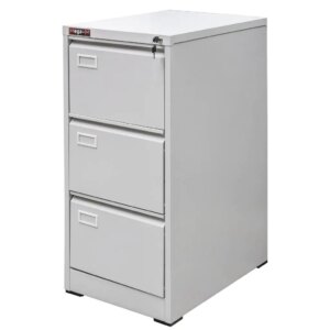 Szafka metalowa kartotekowa Mega-M J-3/S 3 szuflady A4 szara S-46 cm G-62 cm H- 103 cm skręcana N