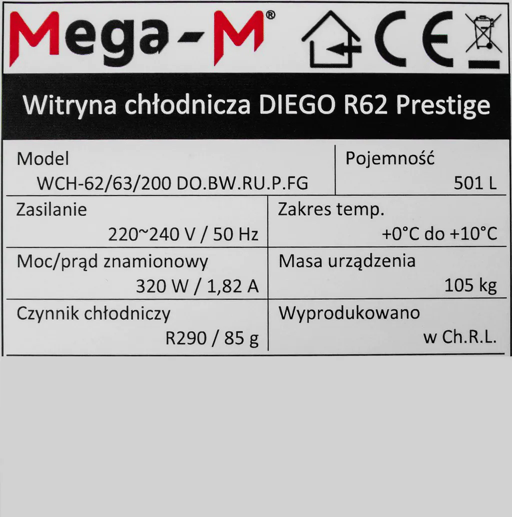 Witryna chłodnicza Mega-M DIEGO R62 Prestige N - obrazek 11