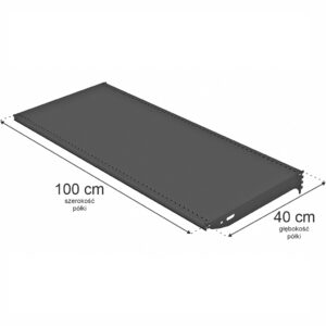 Półka pełna Mega-M Basic L-100 cm G-40 cm antracyt RAL7016 + 2 szt wspornik G-40 cm N