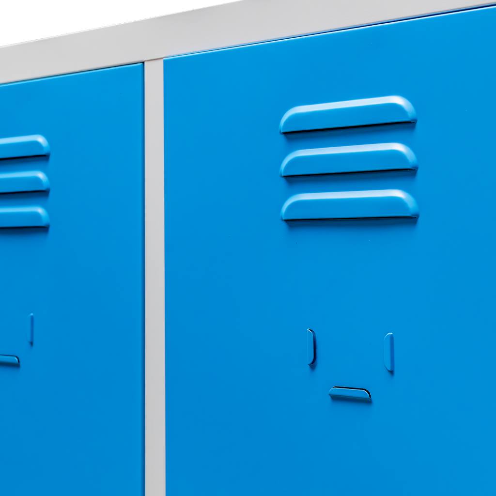 Szafka ubraniowa BHP Mega-M J-80 2 drzwiowa szara/ niebieski front S-80 cm G-50 cm H-180 cm skręcana N - obrazek 5