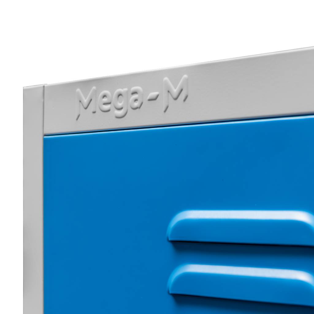 Szafka ubraniowa BHP Mega-M J-80 2 drzwiowa szara/ niebieski front S-80 cm G-50 cm H-180 cm skręcana N - obrazek 7