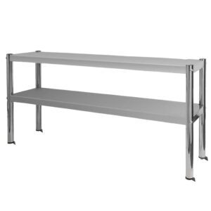 Nadstawka 2-półkowa na stół ze stali nierdzewnej Mega-M S-120 cm G-30 cm H-60 cm N