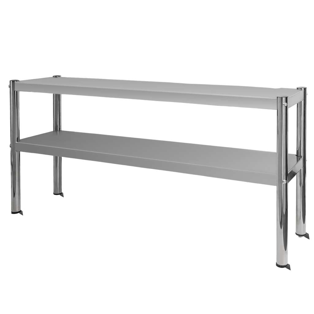 Nadstawka 2-półkowa na stół ze stali nierdzewnej Mega-M S-120 cm G-30 cm H-60 cm N