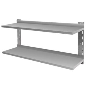 Półka wisząca podwójna ze stali nierdzewnej Mega-M S-150 cm G-30 cm N
