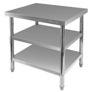 Stół ze stali nierdzewnej centralny z 2-półkami Mega-M X STANDARD S-80 cm G-60 cm H-85 cm N