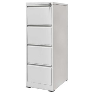Szafa metalowa kartotekowa FURVERO W4S S/S 4 szuflady A4 szara S-45 cm G-62 cm H-134 cm skręcana N
