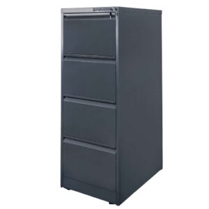 Szafa metalowa kartotekowa FURVERO W4S G/G 4 szuflady A4 grafitowa S-45 cm G-62 cm H-134 cm skręcana N