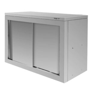 Szafka wisząca ze stali nierdzewnej z drzwiami przesuwnymi Mega-M S-80 cm G-40 cm H-60 cm N