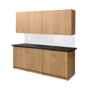 Komplet mebli do pomieszczeń socjalnych Mega-M H-86 cm L-200 cm G-60 cm dąb sonoma N