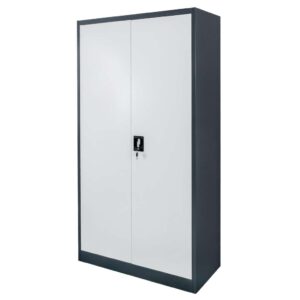 Szafa biurowa metalowa FURVERO W-101 G/S na dokumenty grafitowa / szary front  S- 90 cm G- 40 cm H-185 cm skręcana N