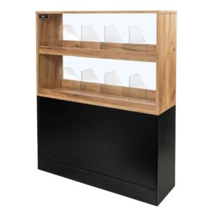 Witryna na cukierki przeszklona Mega-M H- 127 cm L- 106 cm G- 30 cm dąb kraft / czarny N