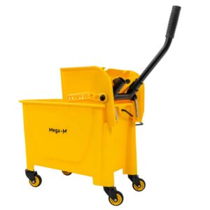 Wózek do sprzątania jednowiaderkowy z prasą 20L Mega-M żółty N