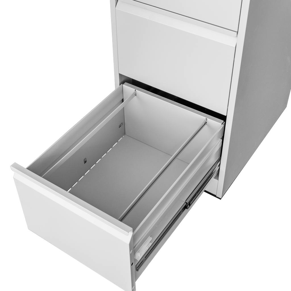 Szafka metalowa kartotekowa Mega-M WENUS W-4/S 4 szuflady A4 szara S-45 cm G-62 cm H-134 cm skręcana N - obrazek 10