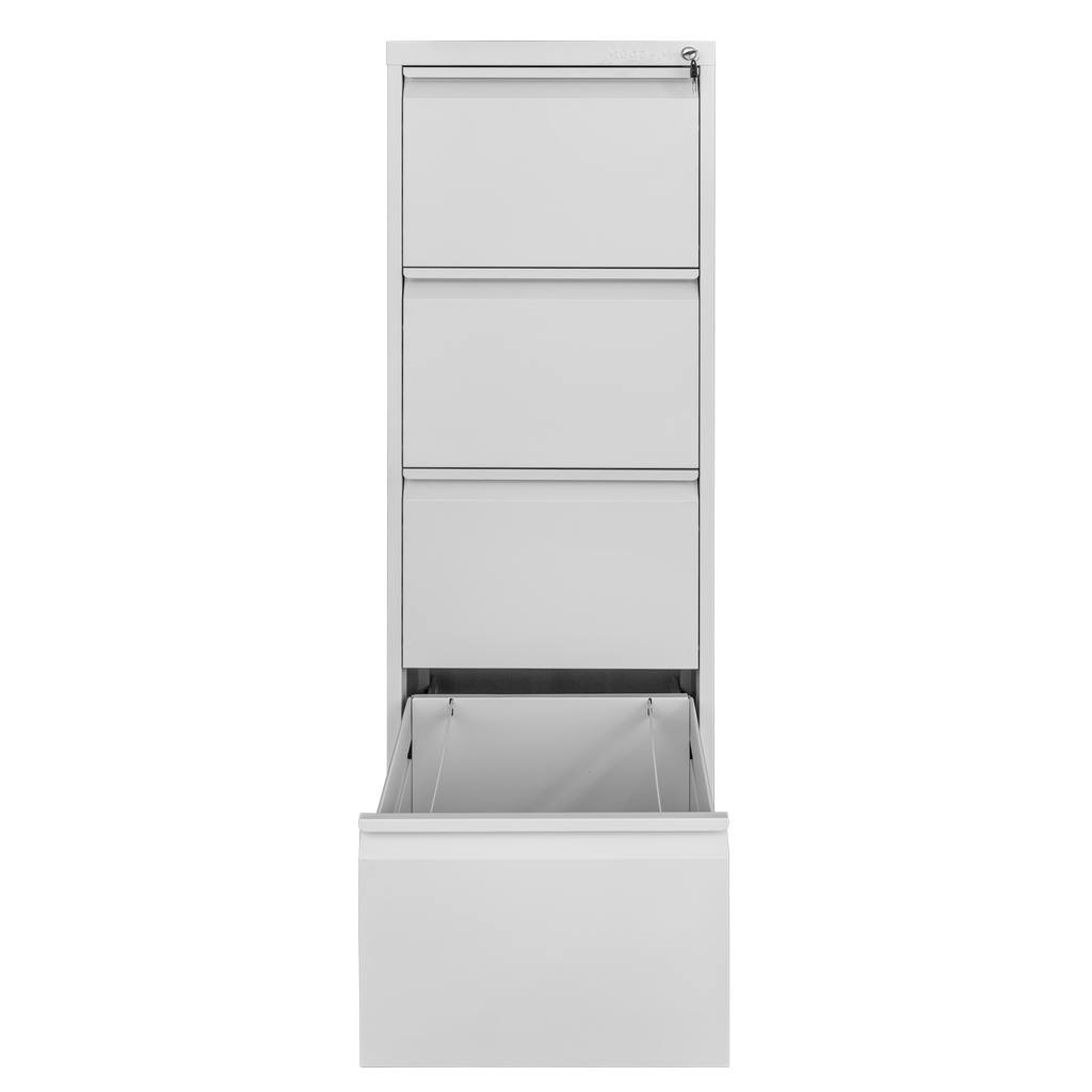 Szafka metalowa kartotekowa Mega-M WENUS W-4/S 4 szuflady A4 szara S-45 cm G-62 cm H-134 cm skręcana N - obrazek 4