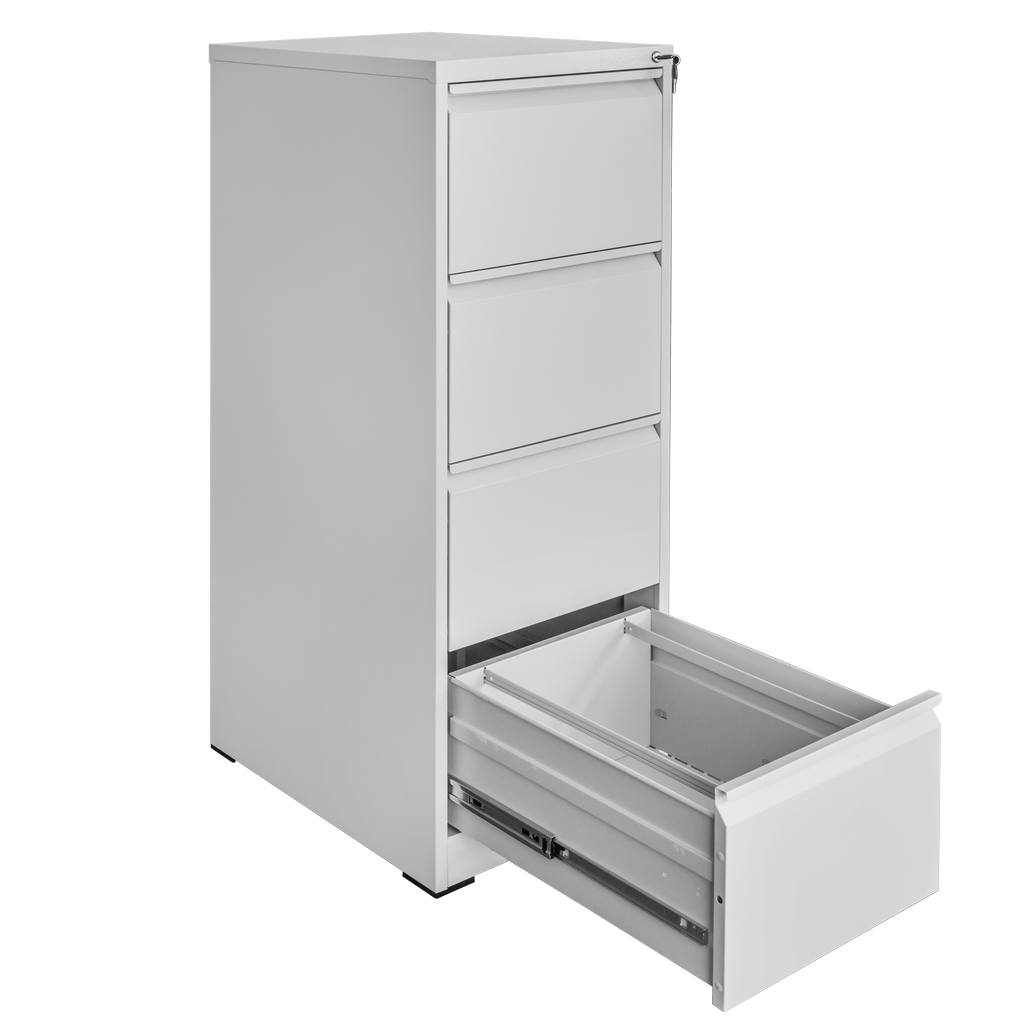 Szafka metalowa kartotekowa Mega-M WENUS W-4/S 4 szuflady A4 szara S-45 cm G-62 cm H-134 cm skręcana N - obrazek 8